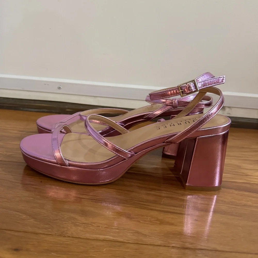 Pink Metallic Platform Heels
